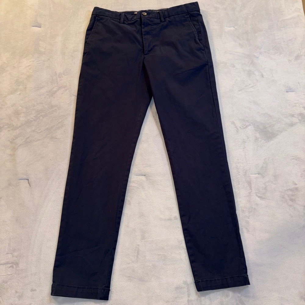 Banana Republic Mens Lived-In Chino Skinny Fit Navy Blue Pants 32x32